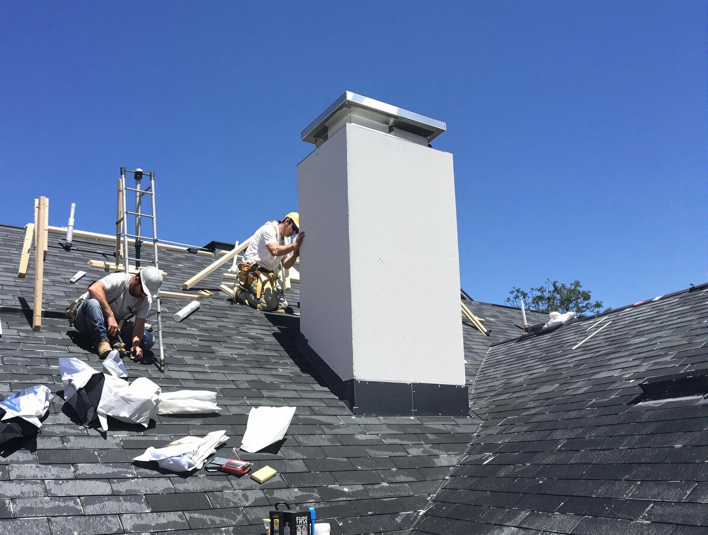 Salem Chimney Sweep crew installing a new chimney in Salem, UT