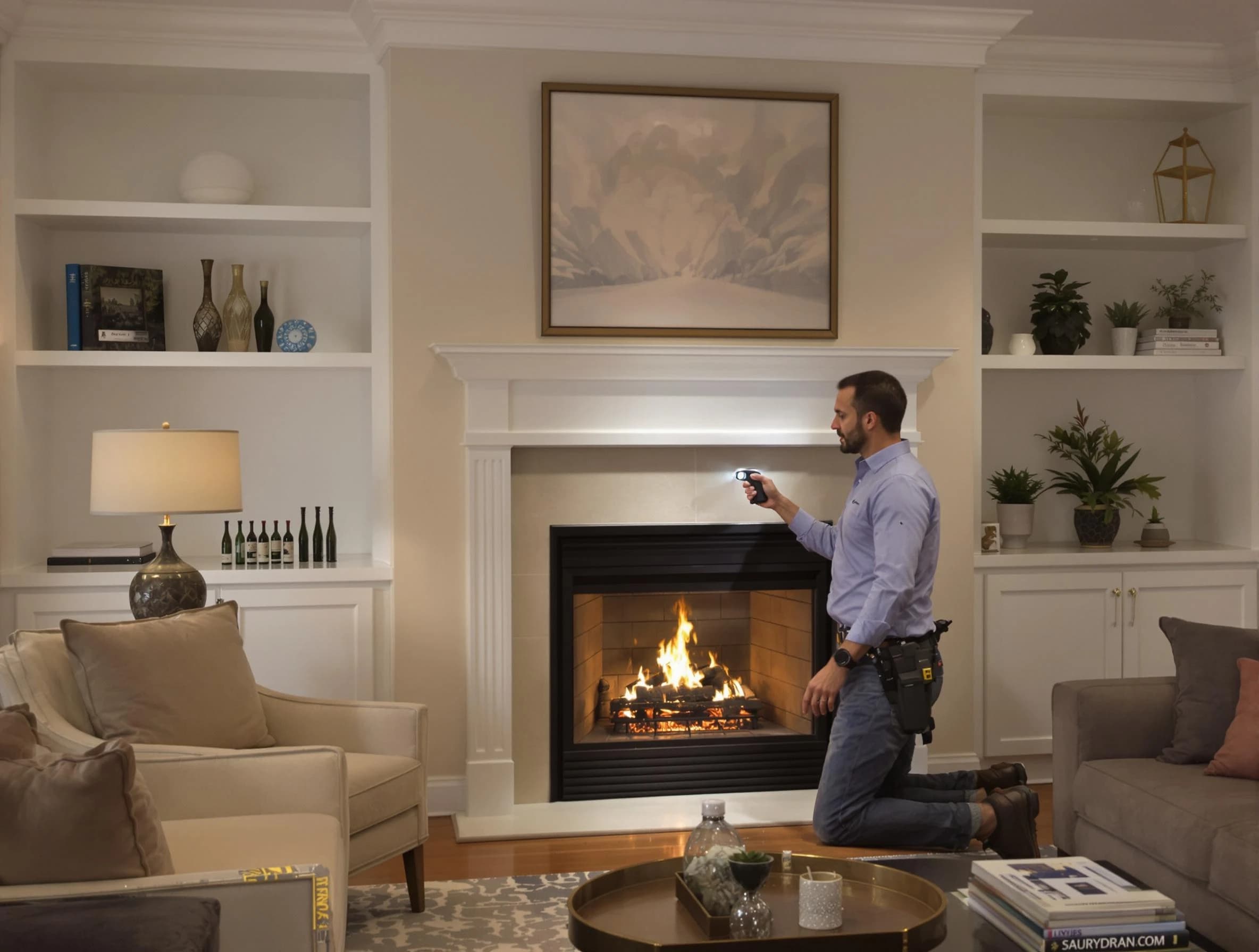 Salem Chimney Sweep conducting a fireplace safety inspection in Salem, UT