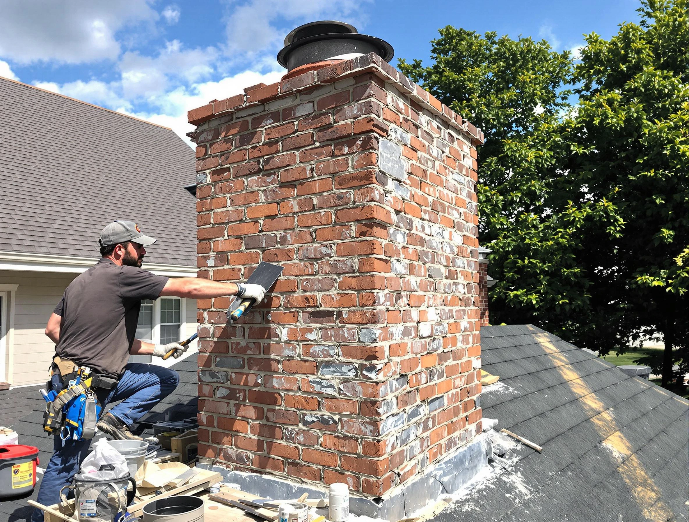 Completed chimney rebuild by Salem Chimney Sweep in Salem, UT