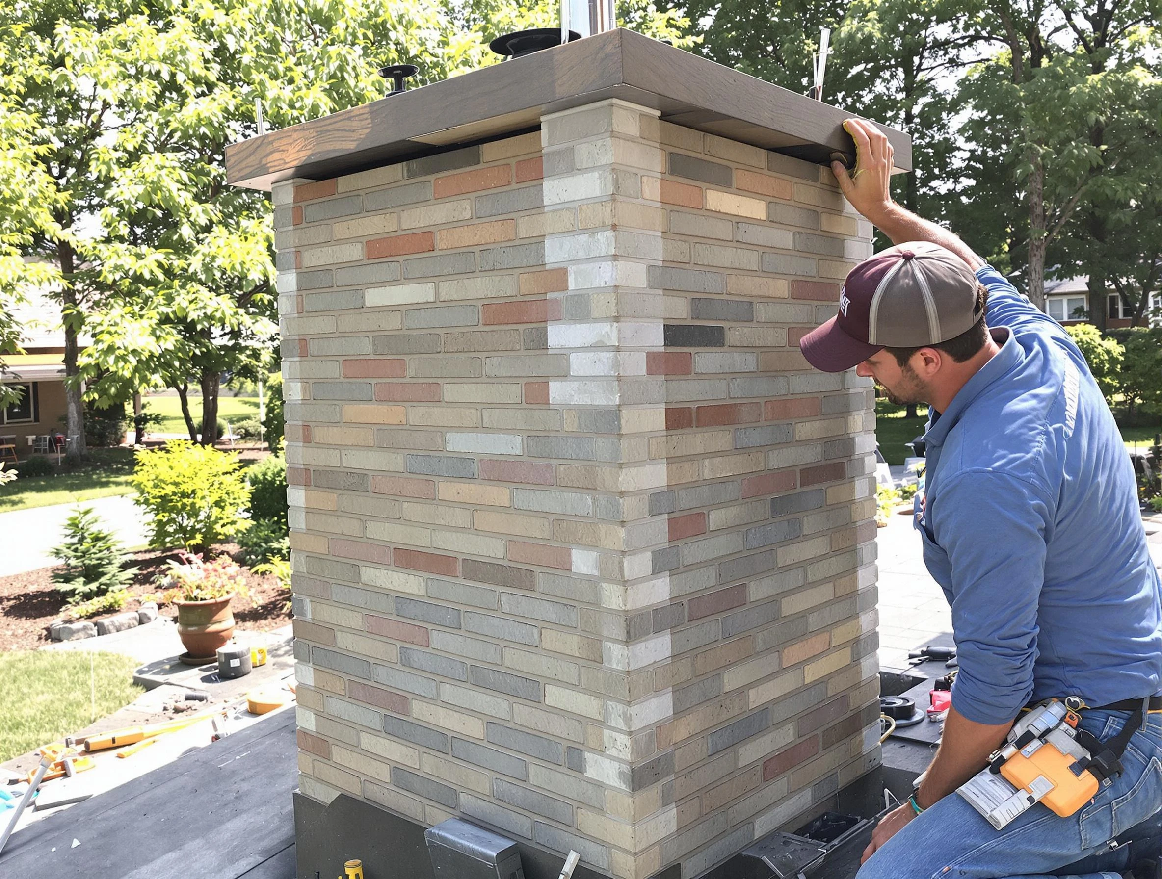 Salem Chimney Sweep completing a modern chimney remodel in Salem, UT
