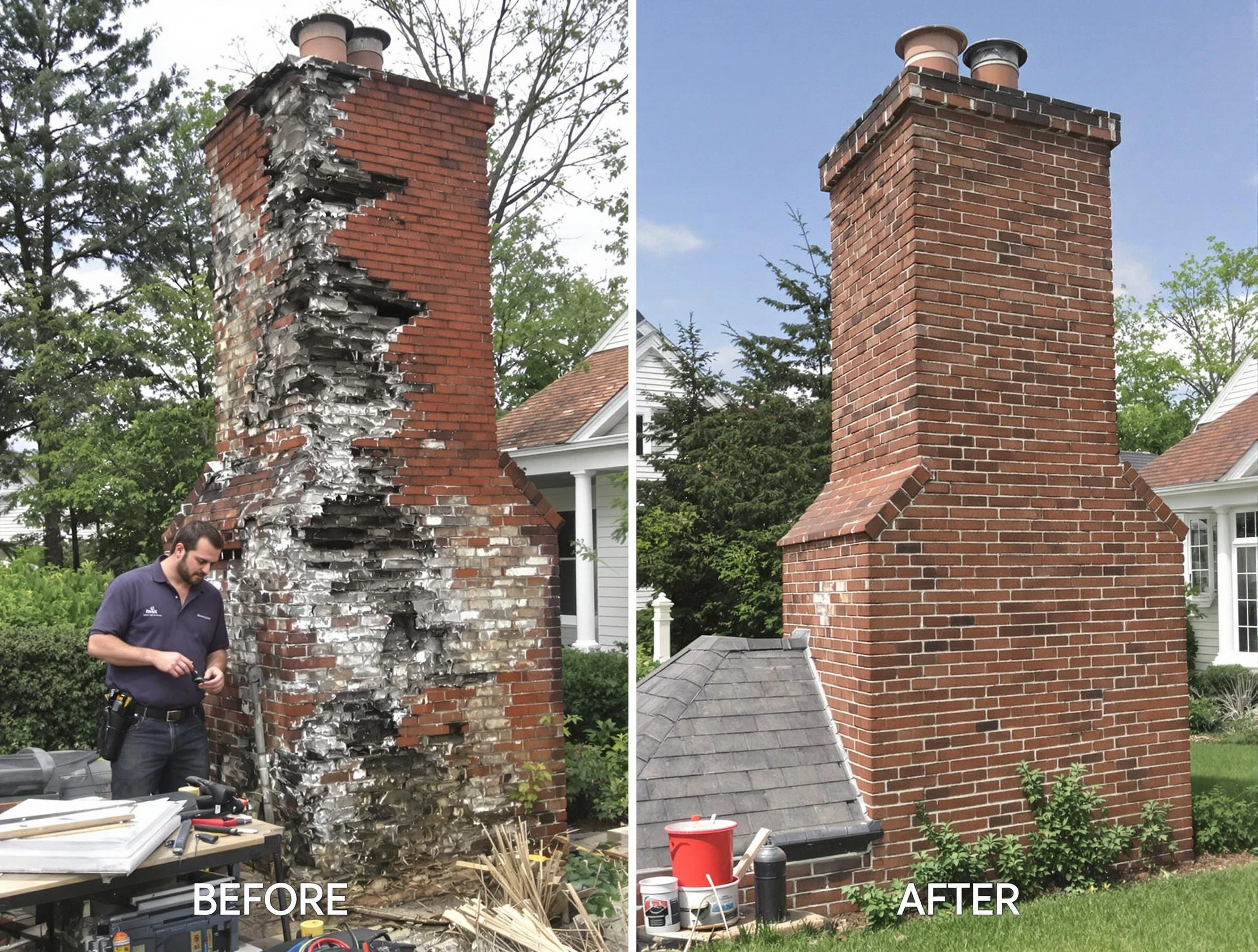 Salem Chimney Sweep performing a full chimney restoration in Salem, UT