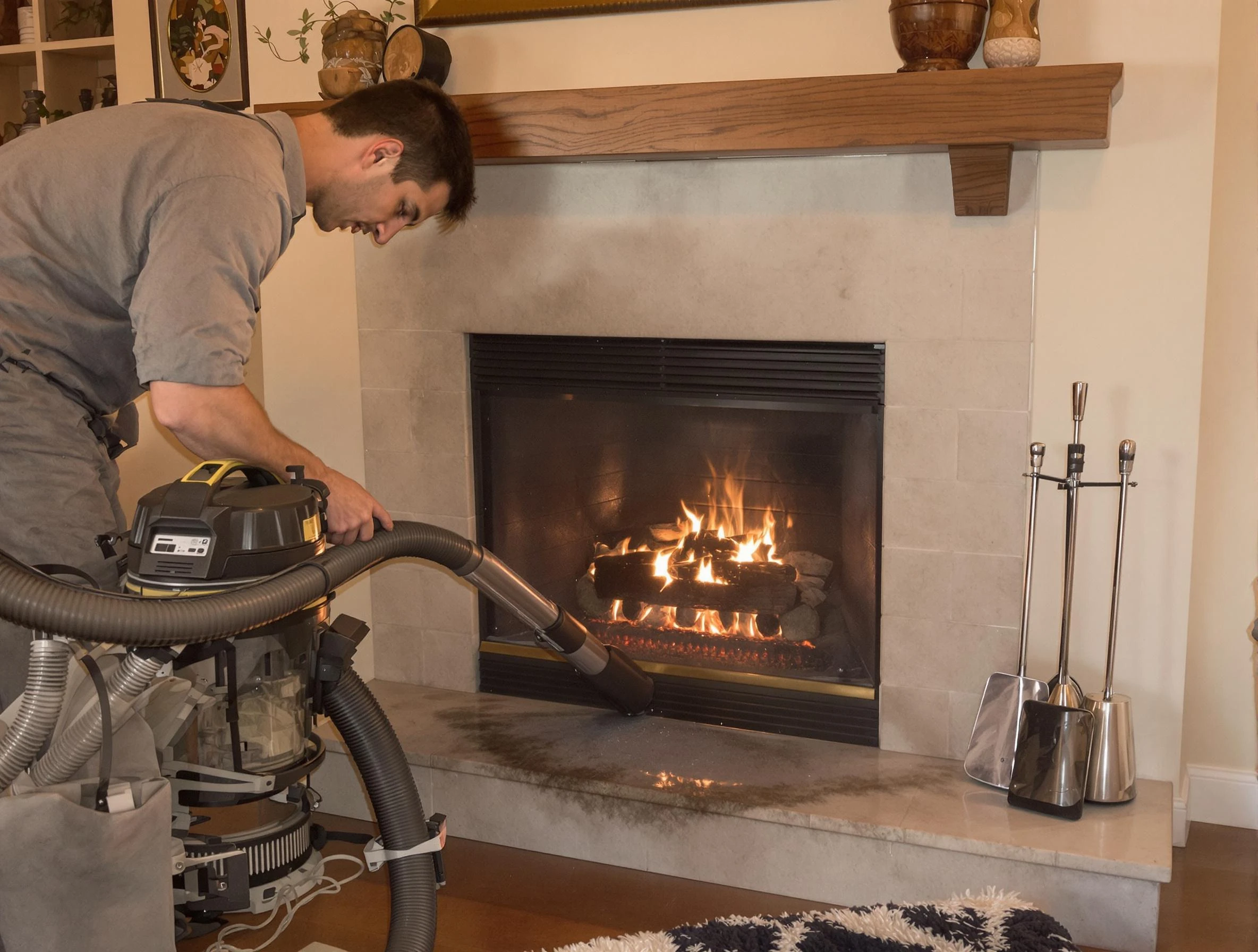 Routine fireplace upkeep by Salem Chimney Sweep in Salem, UT