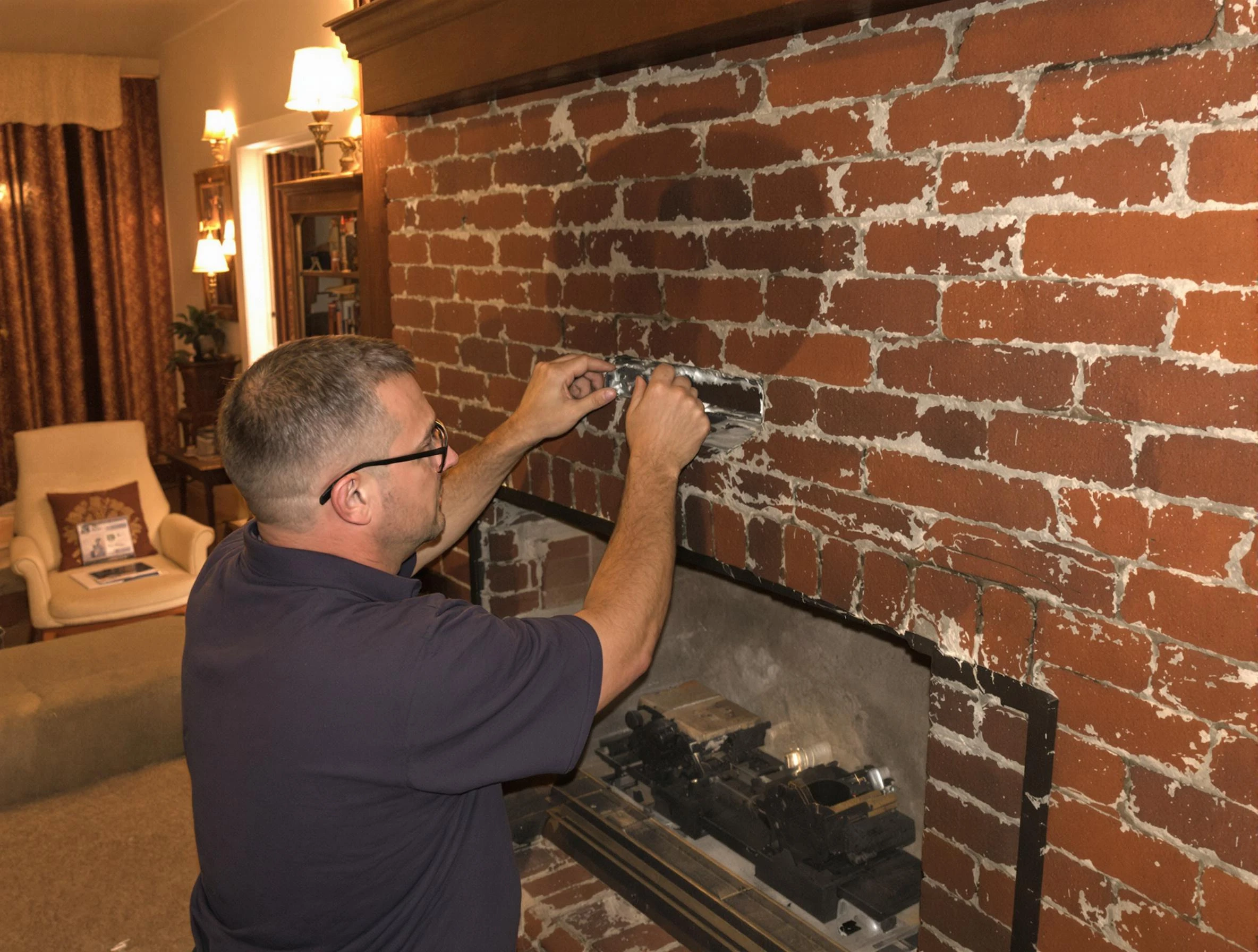 Salem Chimney Sweep expert fixing a fireplace in Salem, UT